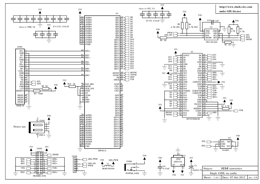 Industrial HDMI to LVDS conversion schematic.png